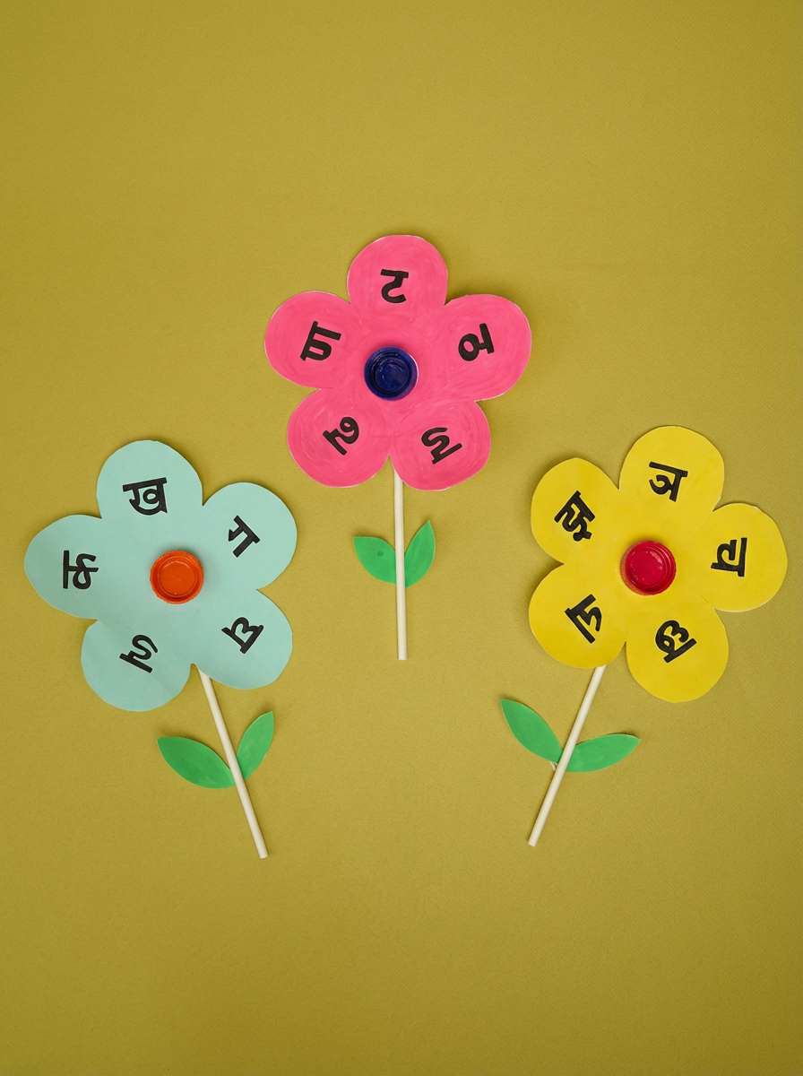 Hindi Alphabets Flower Craft