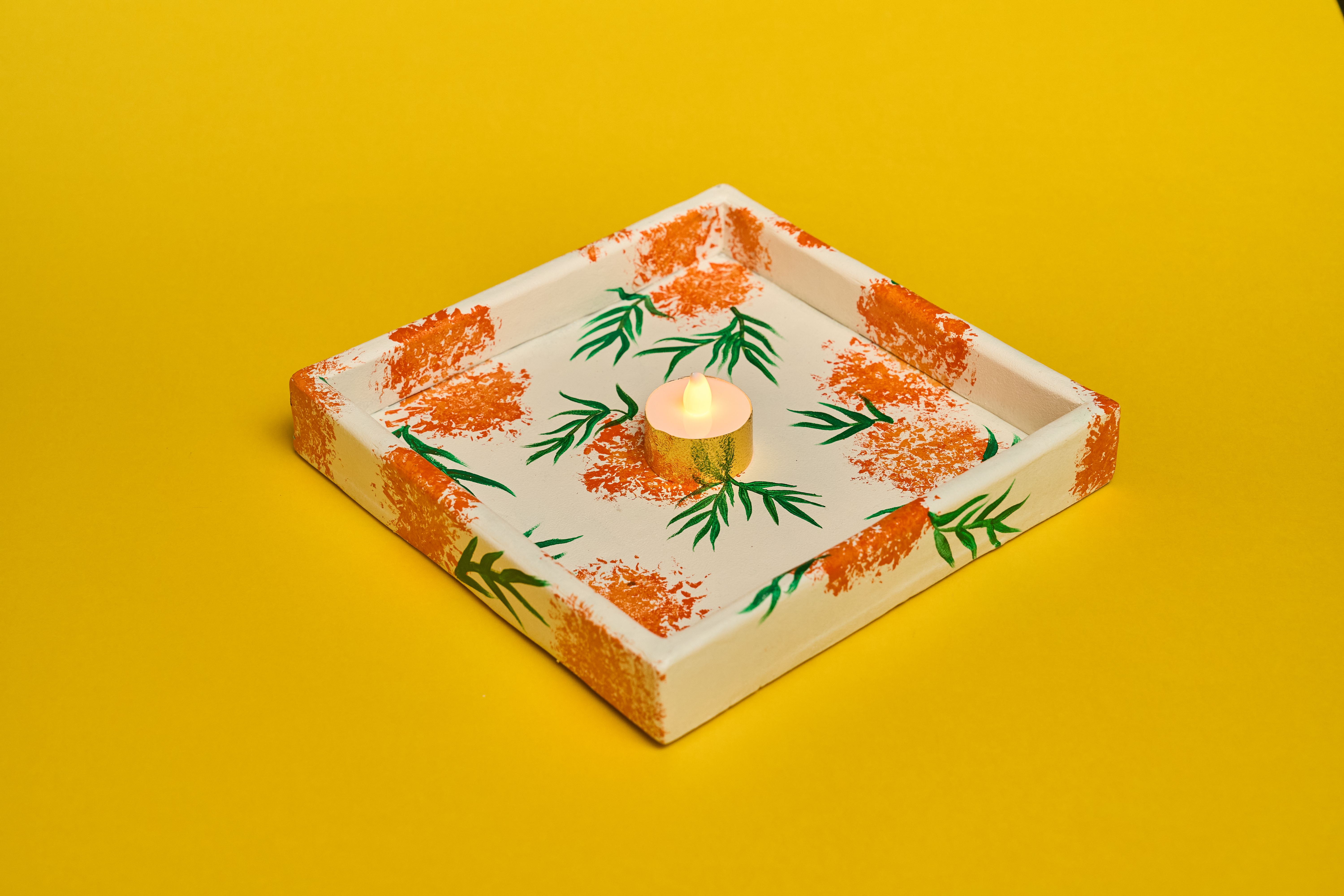 Create a Tray Using Cardboard - Diwali