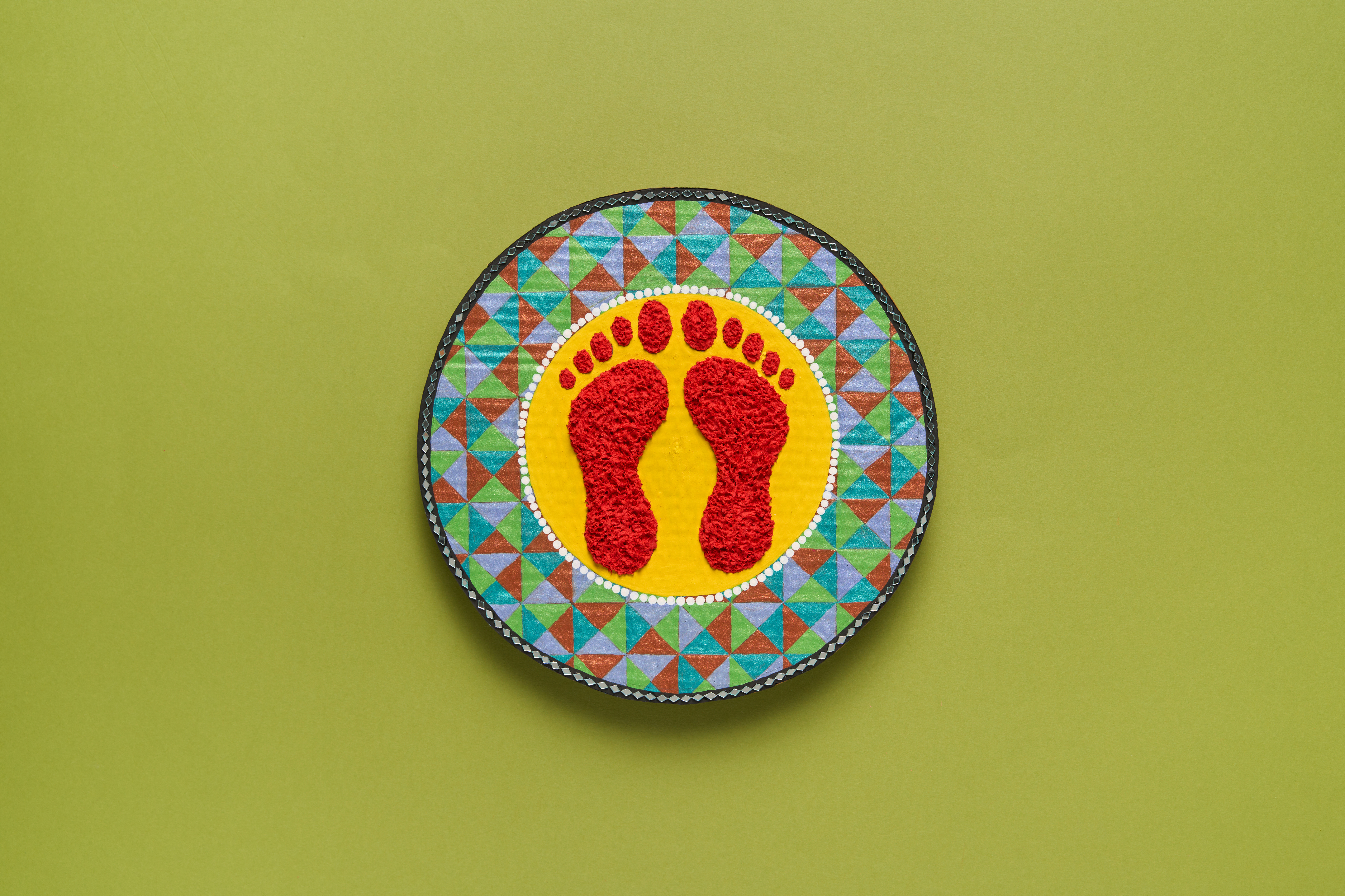 Footprint Art Using Paper Mache - Navratri