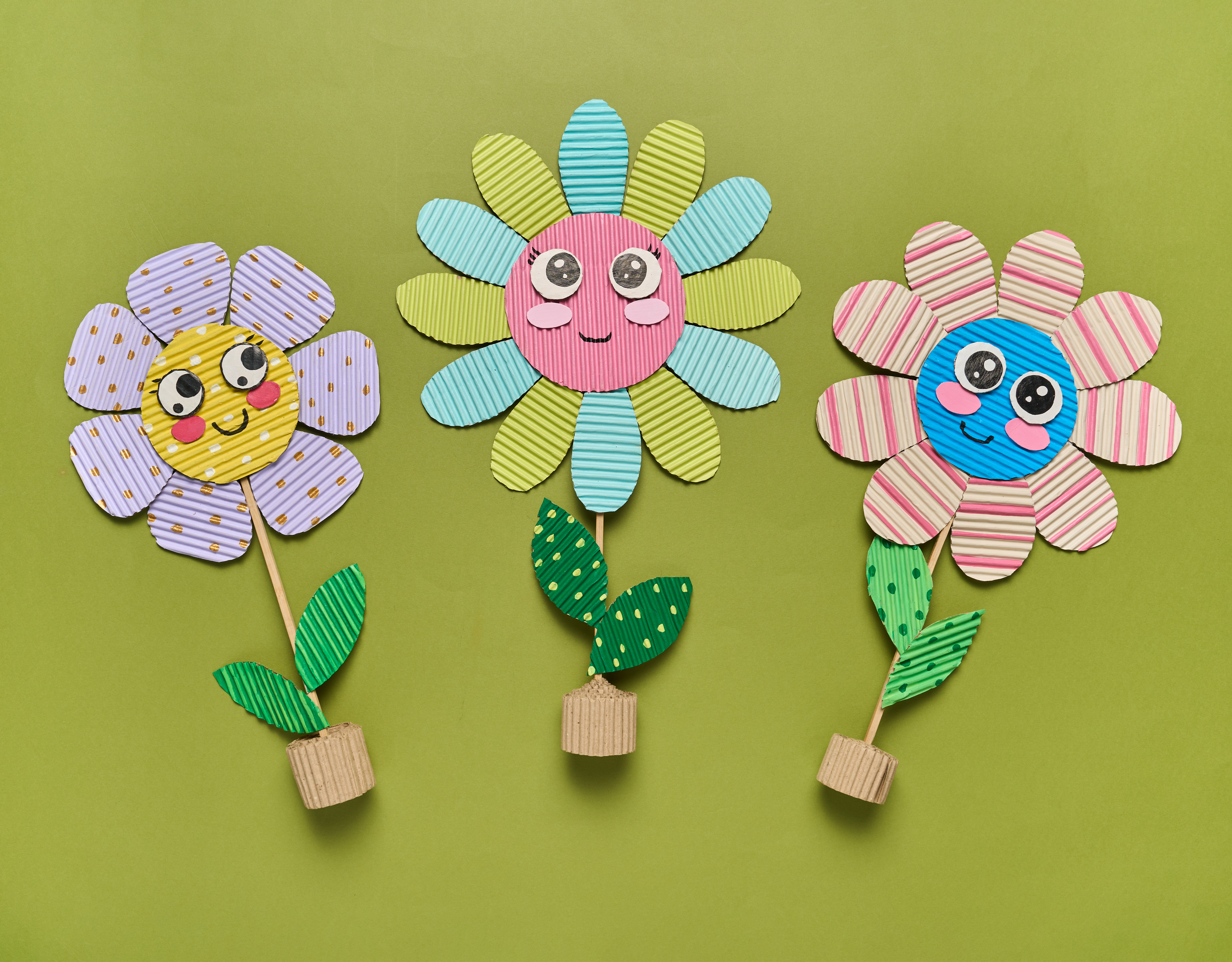 Make Corrugated Flowers - Children's Day