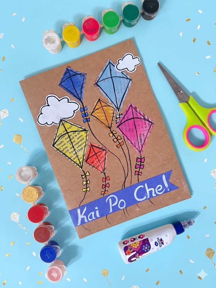 Greeting Card Making for Makar Sankranti