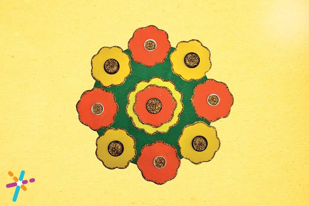 Learn Diwali Rangoli Craft for Kids