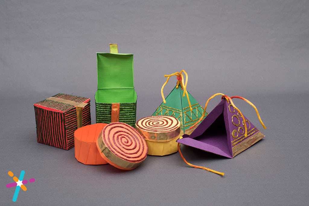 Simple DIY Cracker Gift Box by Using Coloured Papers Activity Single