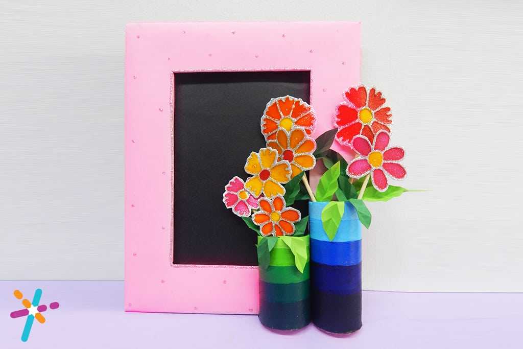 Flower Photoframe Arts and Craft for Kids