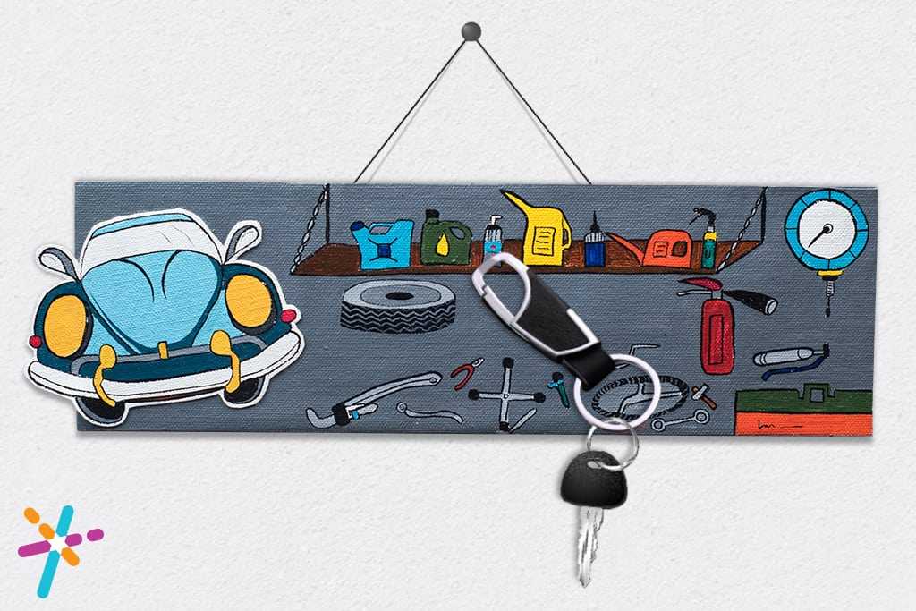 Father's Day Car Key Holder Craft for Students