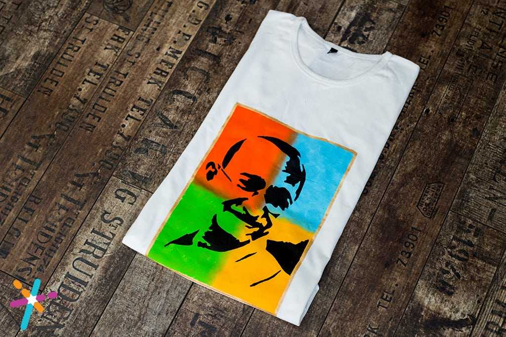Gandhiji Tshirt Craft for Students with Fine Art Brushes