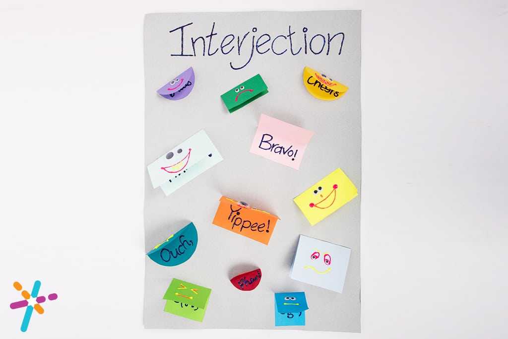 Learn interjections activity for kids- english crafts
