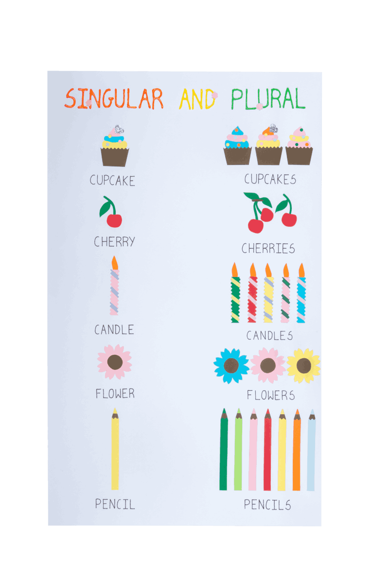 Easy singular and plural craft activity for kids- english crafts