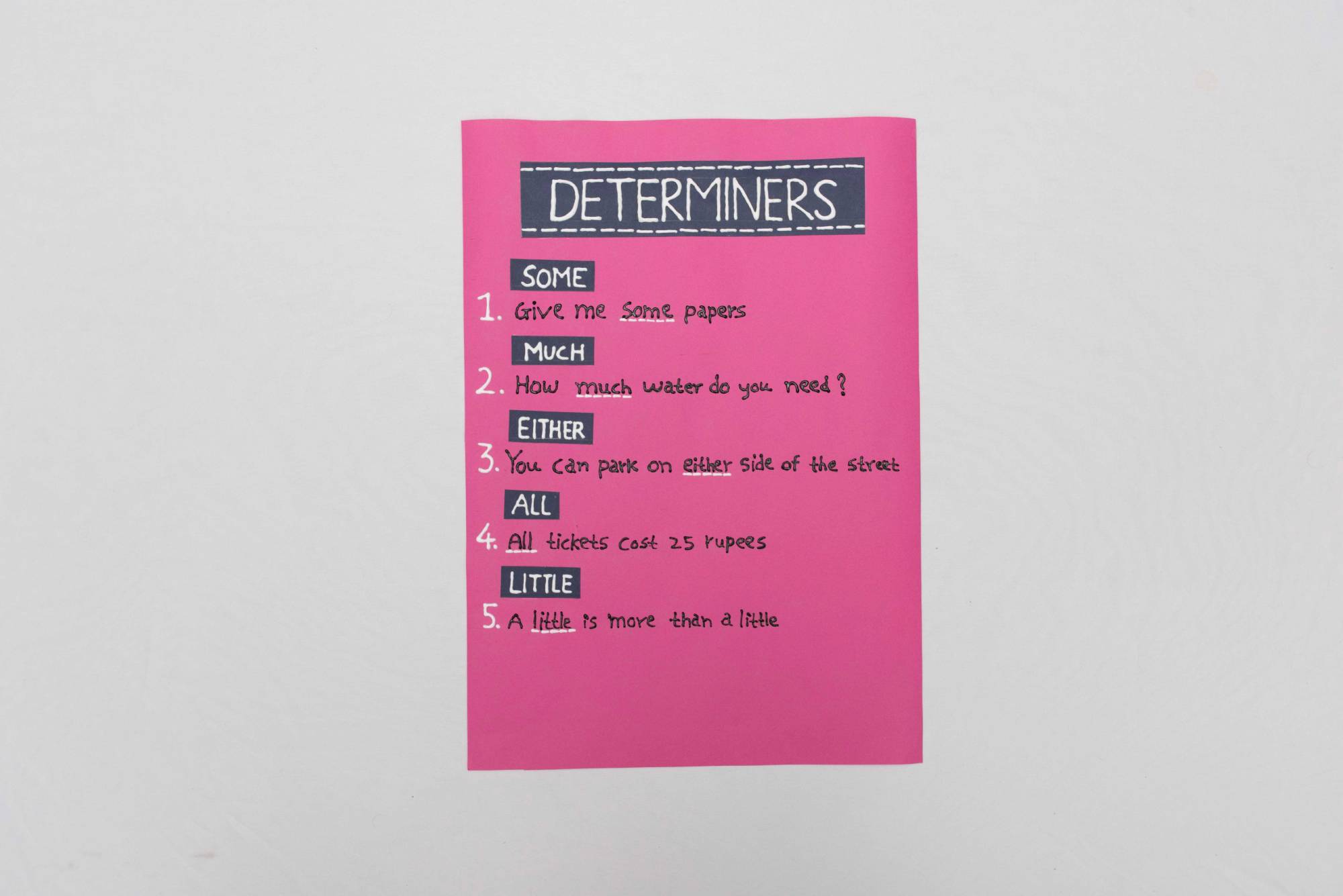 Fun Determiners activity for class 7 - Maths craft