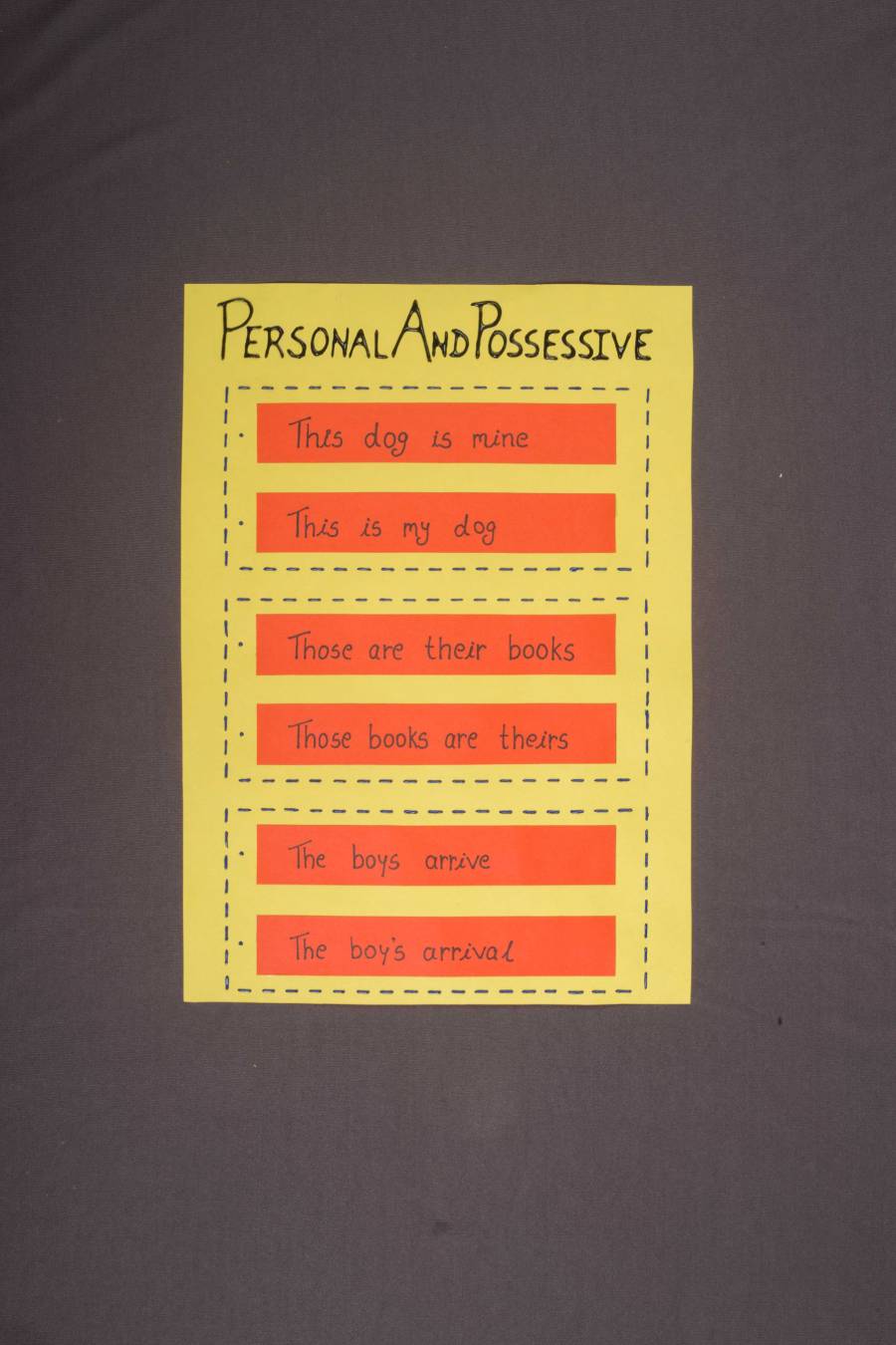 DIY grammar activity for students to learn personal possessive - English Cr