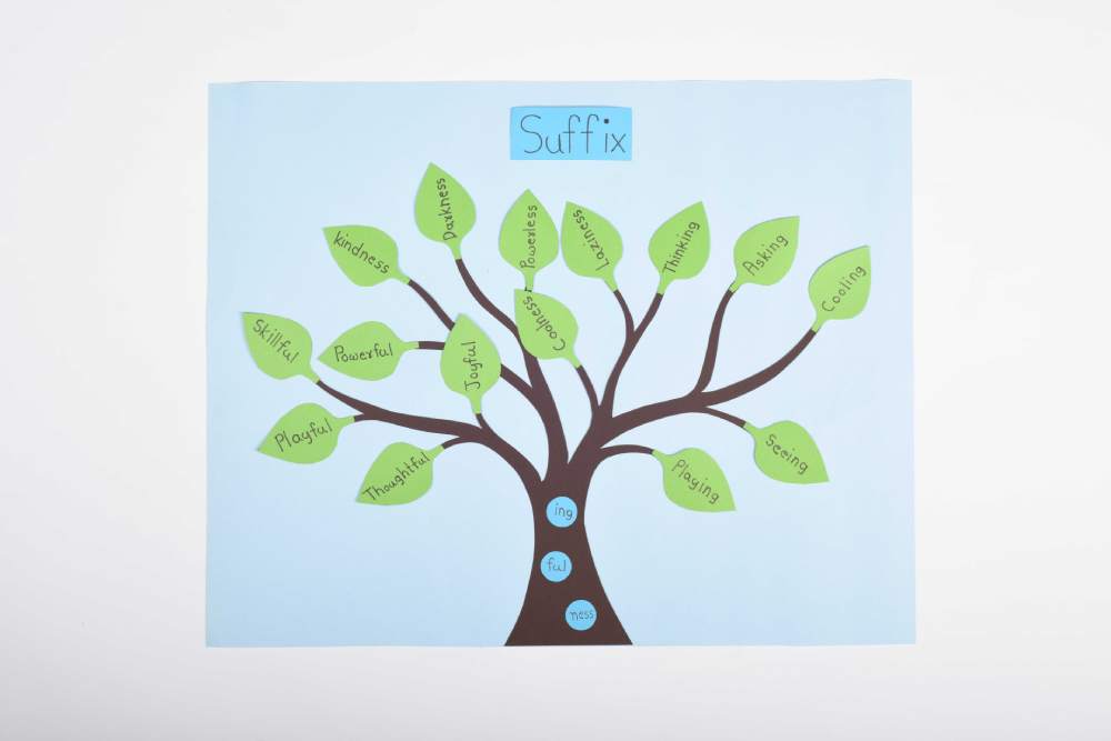 Identifying the Suffix activity for kids to learn noun