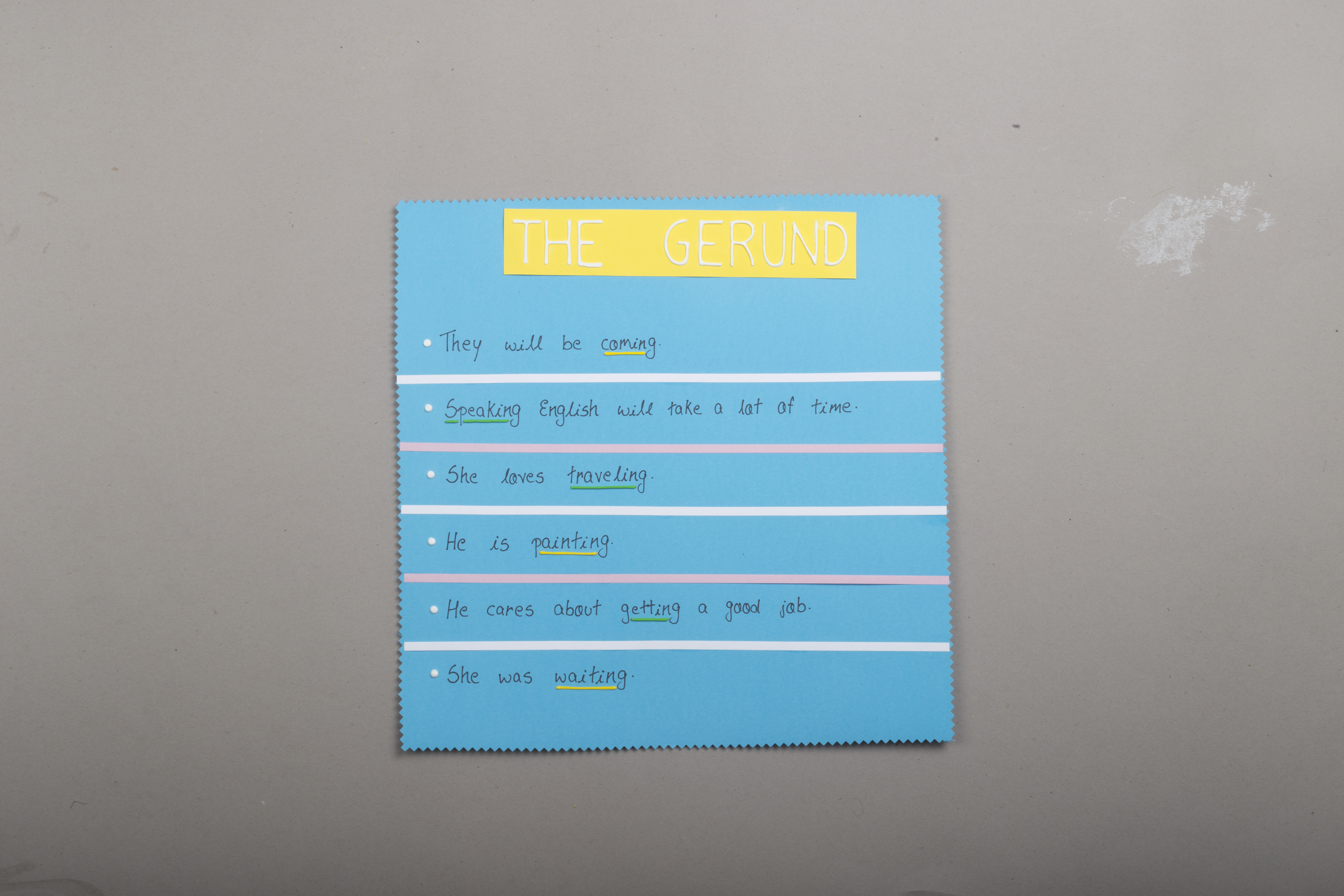 Learn Gerund activity for students , Paper Craft