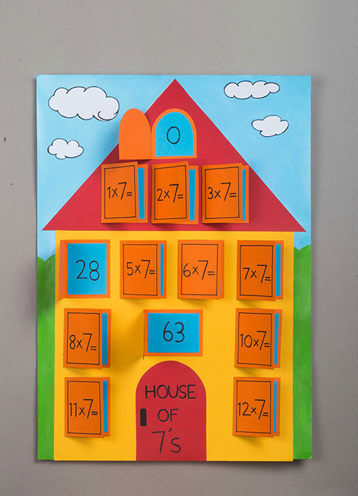 Learn a 7 times table with Multiplication Craft Activity