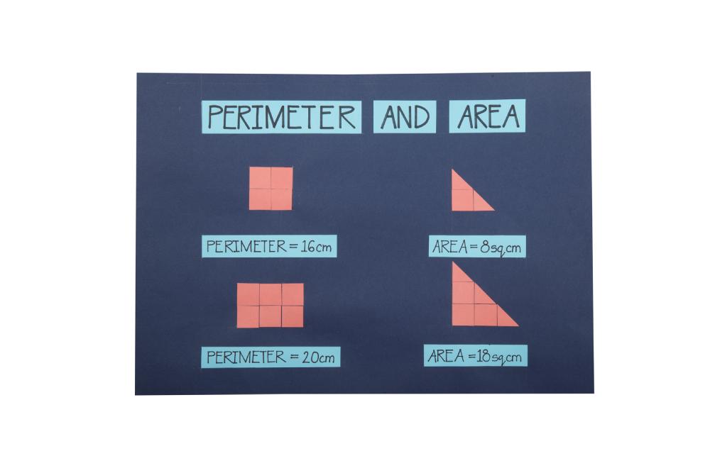 Math Project on Perimeter and Area using Chart Papers