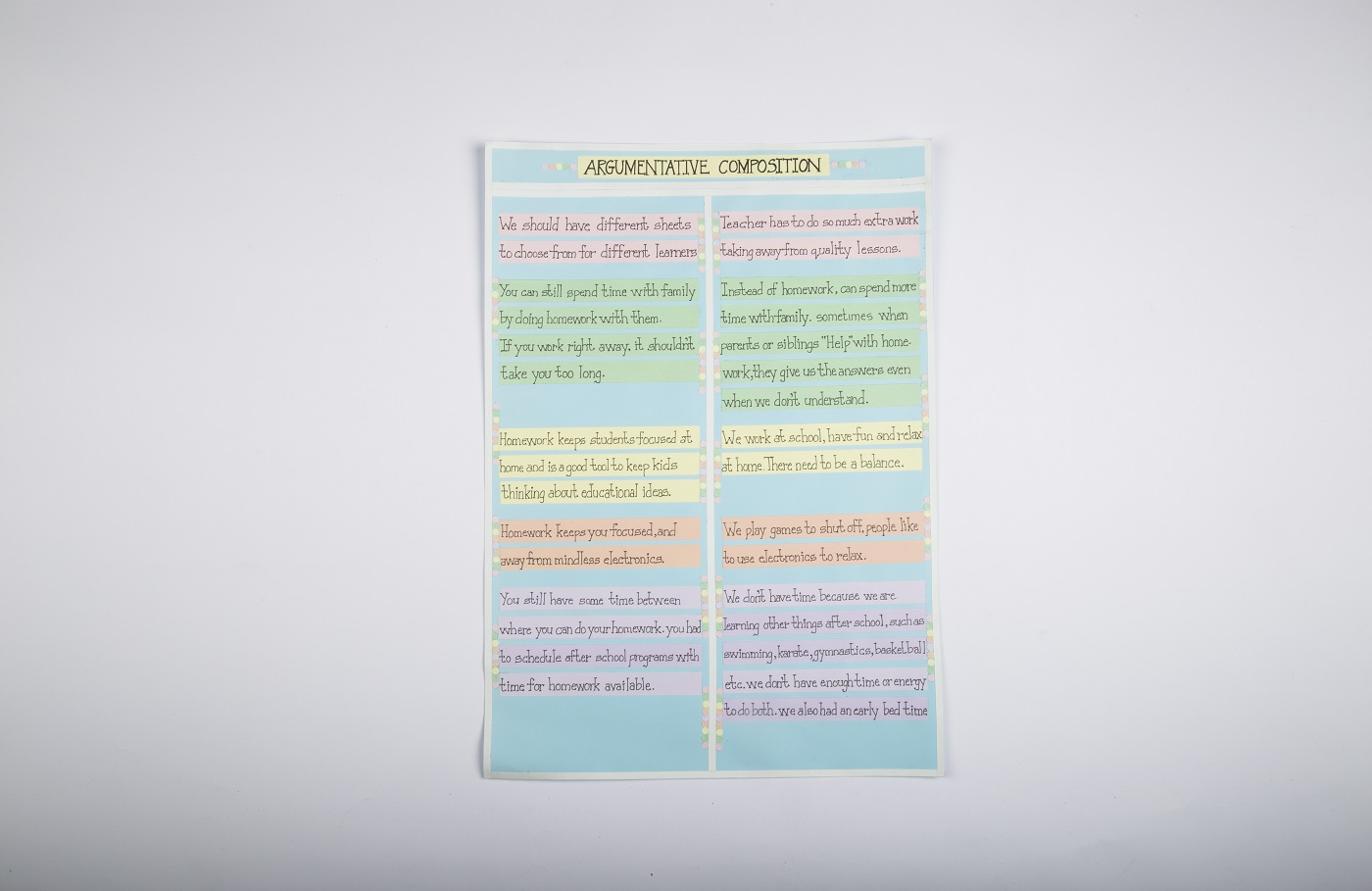 Learn argumentative composition craft activity- english crafts