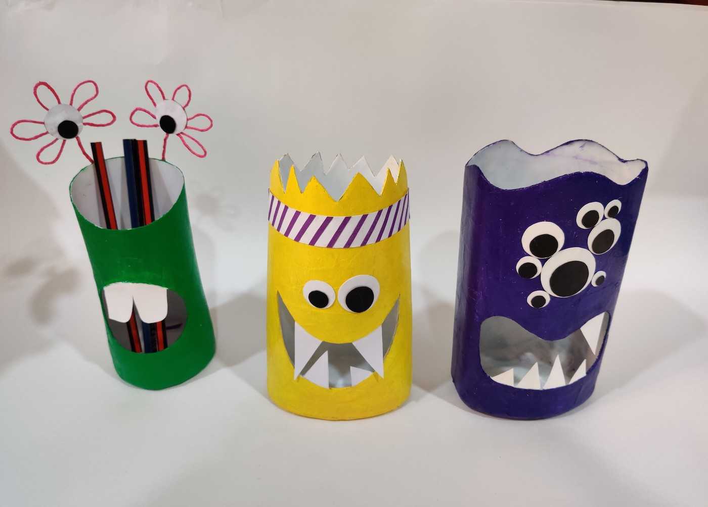 Monster Container Art and Craft for Kids using Best Out Of Waste Materials