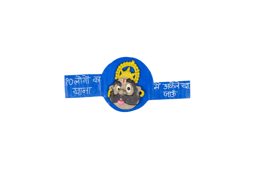 DIY Rangeela Clay Ravan Fridge Magnet