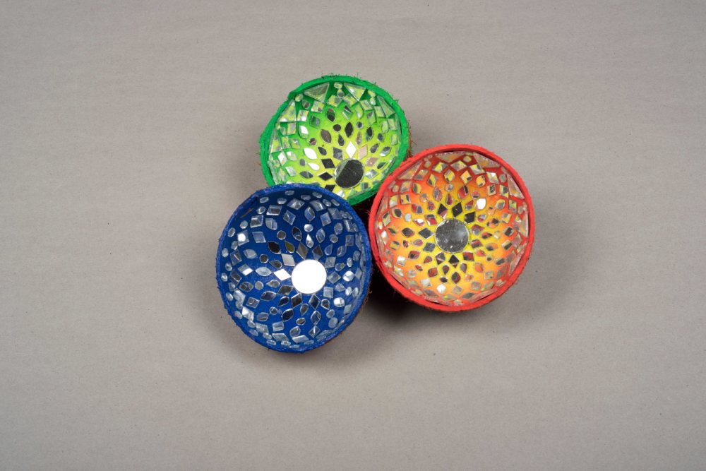 Sparkly Coconut Holders for Tea Light candles