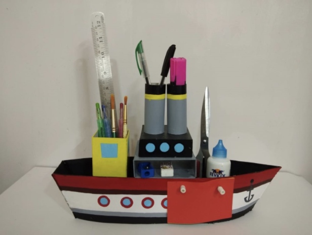 Stationery Ship Craft Activity for Students with Guide