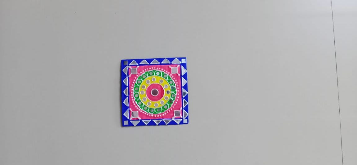 Navratri Themed DIY Cardboard Table Coasters
