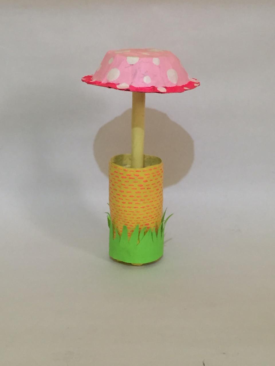 Crafting a DIY Mushroom Holder using Recycled Materials