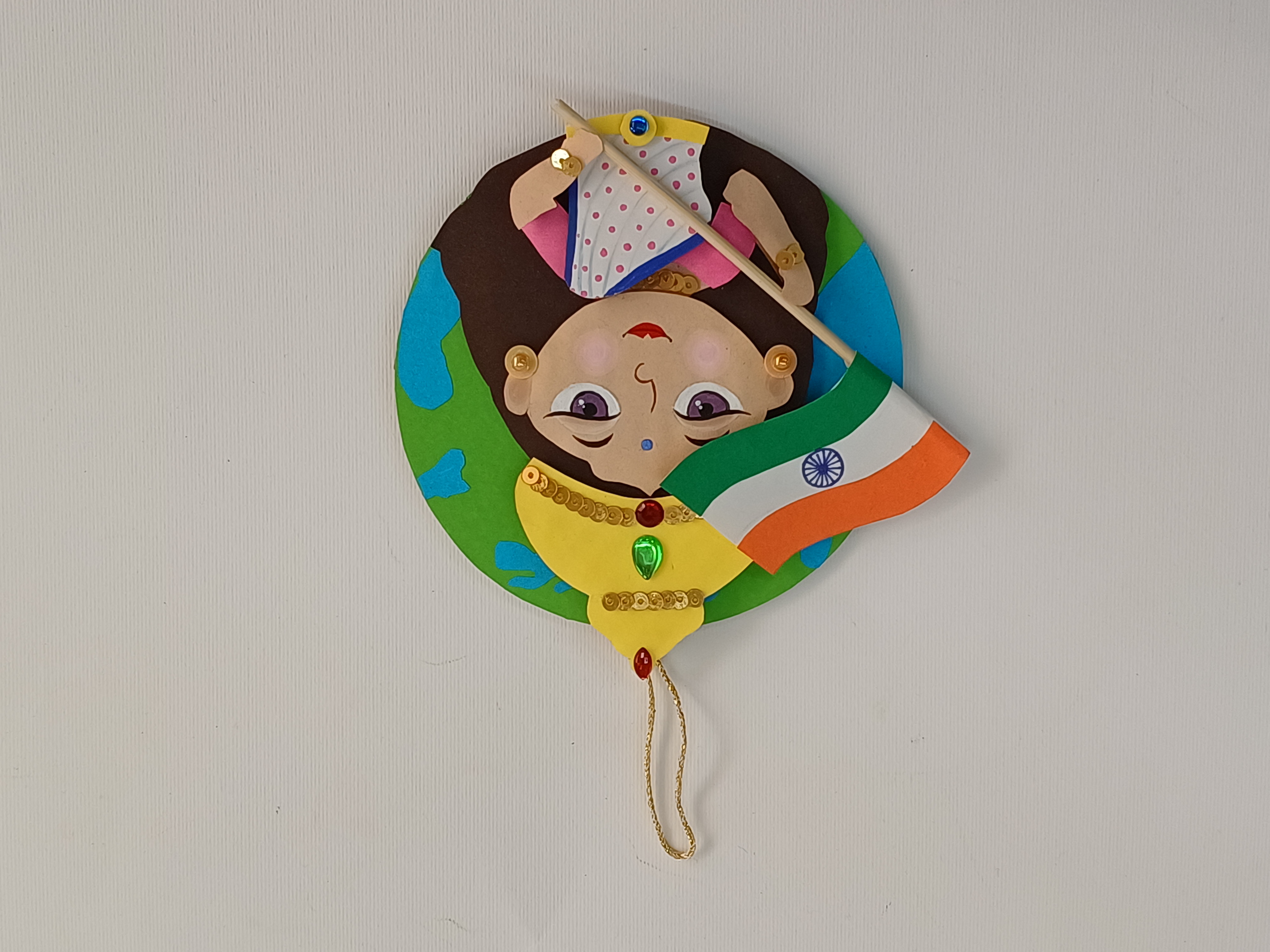 Independence Day Car Dangler Paper Craft for Class 8