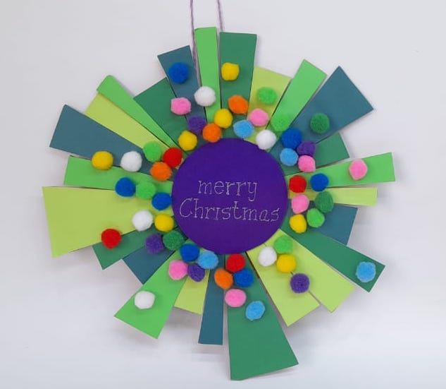 Learn Unique Paper Christmas Wreath Craft in 8 Simple Steps.
