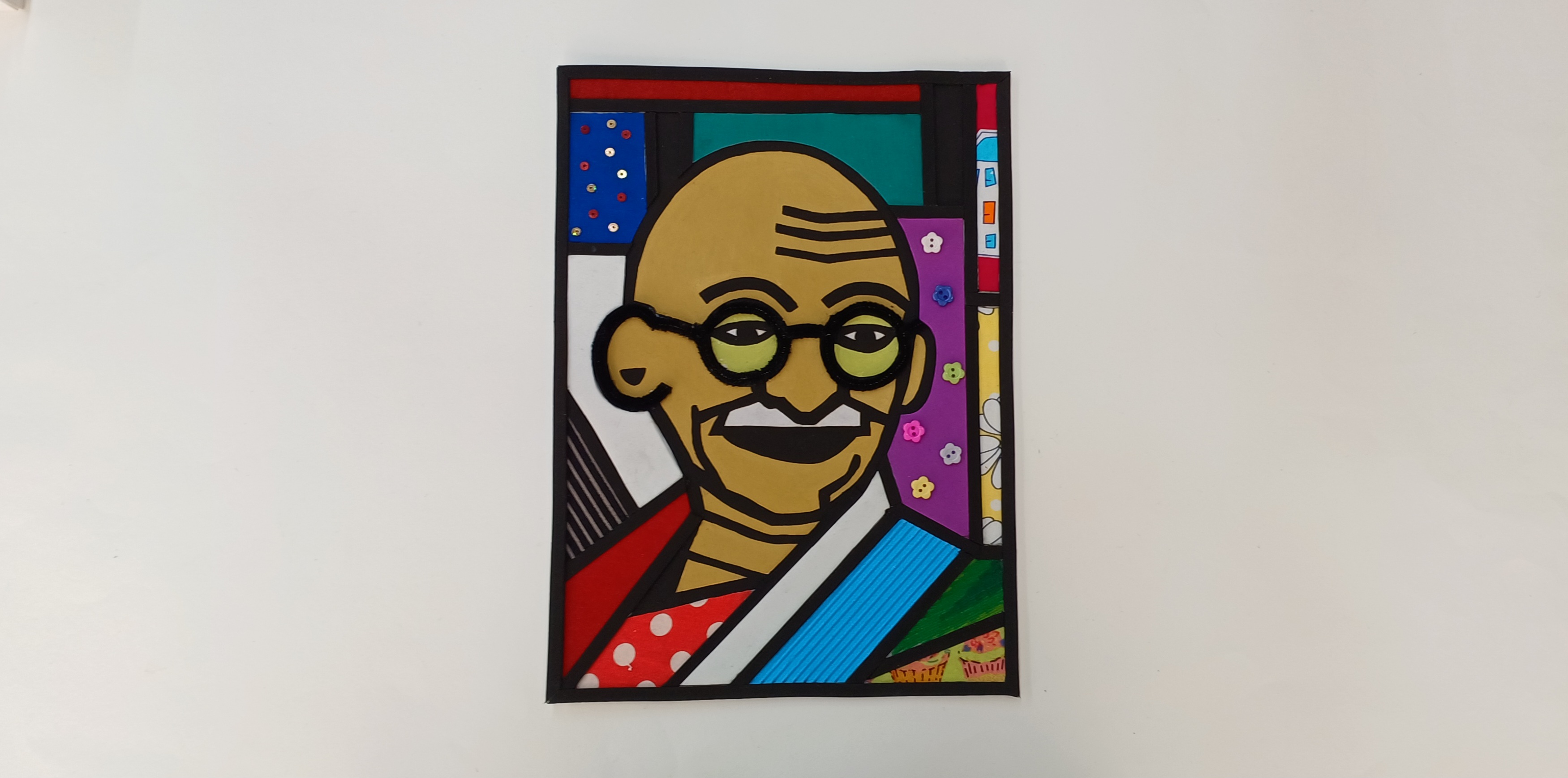 Step Wise Guide For Gandhi Jayanti Pop Art Portrait Painting.