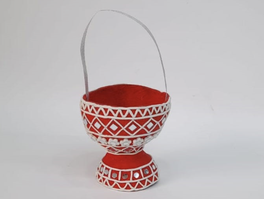 Learn to Make Flower Basket Using Coconut Shell Art