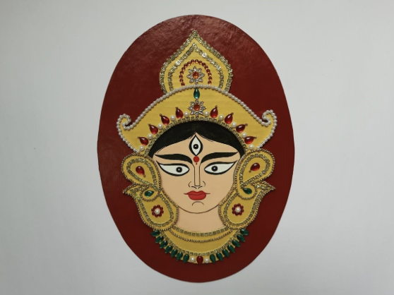 Maa Durga Wall Decor Craft for Kids