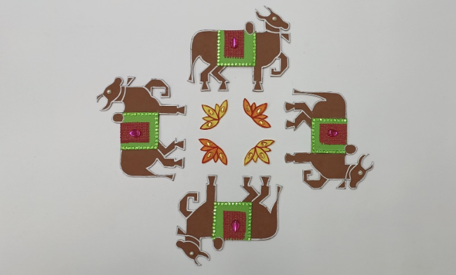 Make an Easy Pongal Rangoli Craft Activity for Kids