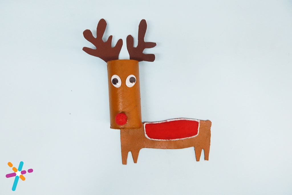 DIY Christmas Pen Stand Craft in Reindeer Design for Kids