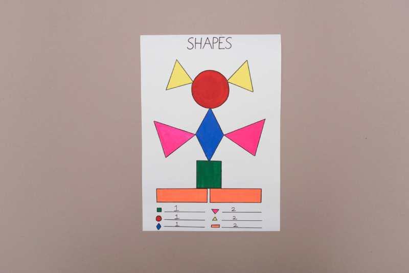 Maths Craft Ideas: Different Shapes with different colour