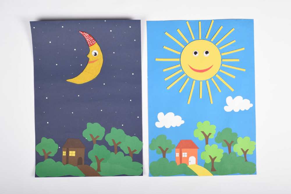 Make a Day and Night Paper Craft Activity for kids